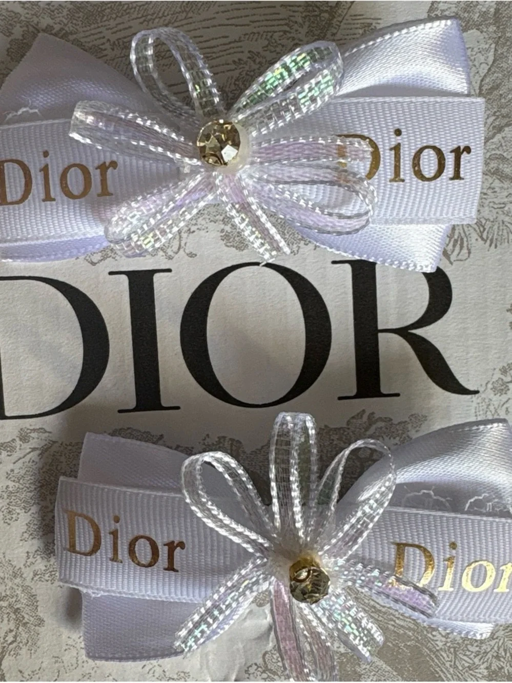 Handmade Dior Pin Back Hair Clips For Makeup, Skincare etc